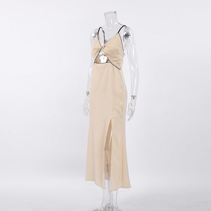 Corset Dress V-neck Brace Dress Hollow Split Dress Sexy