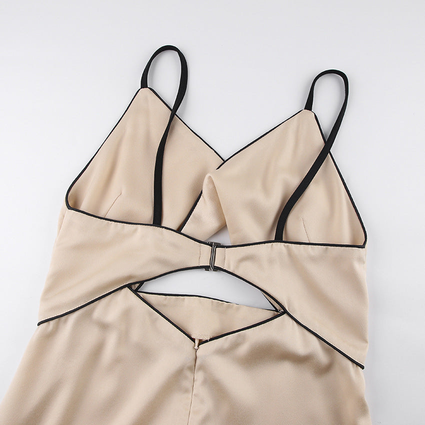 Corset Dress V-neck Brace Dress Hollow Split Dress Sexy