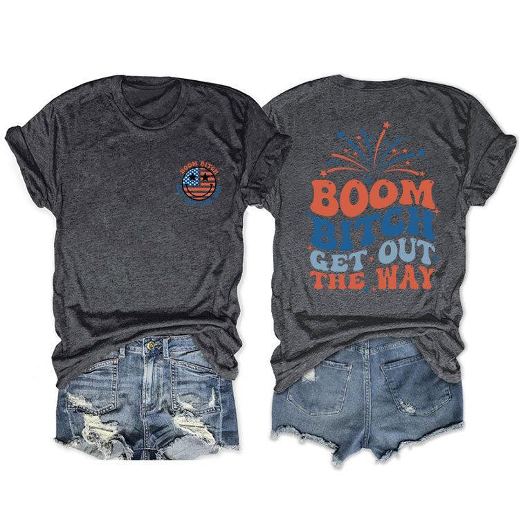 Casual short-sleeved printed fashion women's T-shirt