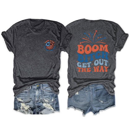 Casual short-sleeved printed fashion women's T-shirt