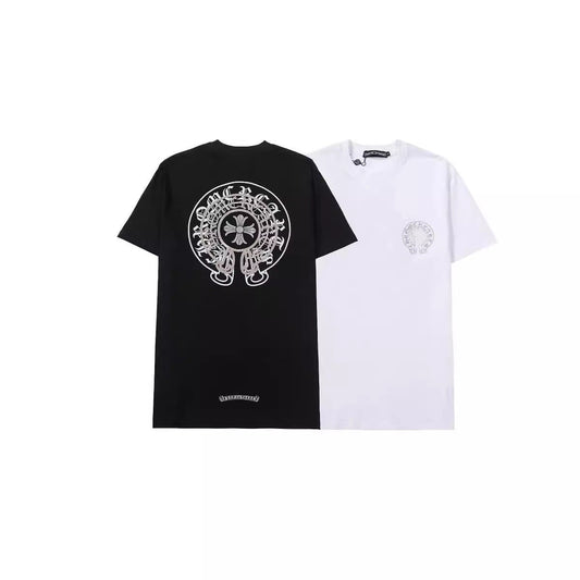 CHH Chrome Heart T Shirts Crowe Fashion ins Ghost 3D Printing Pure T-Shirt Summer