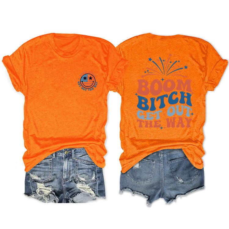 Casual short-sleeved printed fashion women's T-shirt