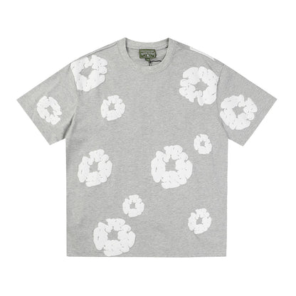 Denim Tears Outfit:T Shirt/Shorts (Separate Purchase Options) Puff Print Short Sleeve T-shirt Loose Couple Shorts Suit
