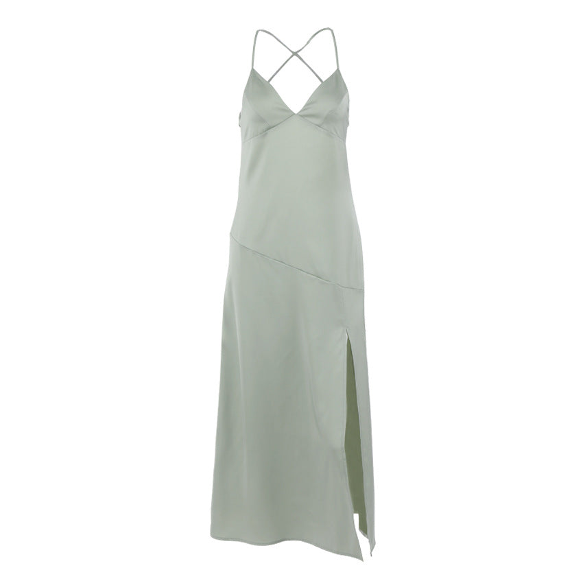 Corset Dress Summer Party Dress Sexy Satin Backless Lace up Slim Fit Suspender Dress