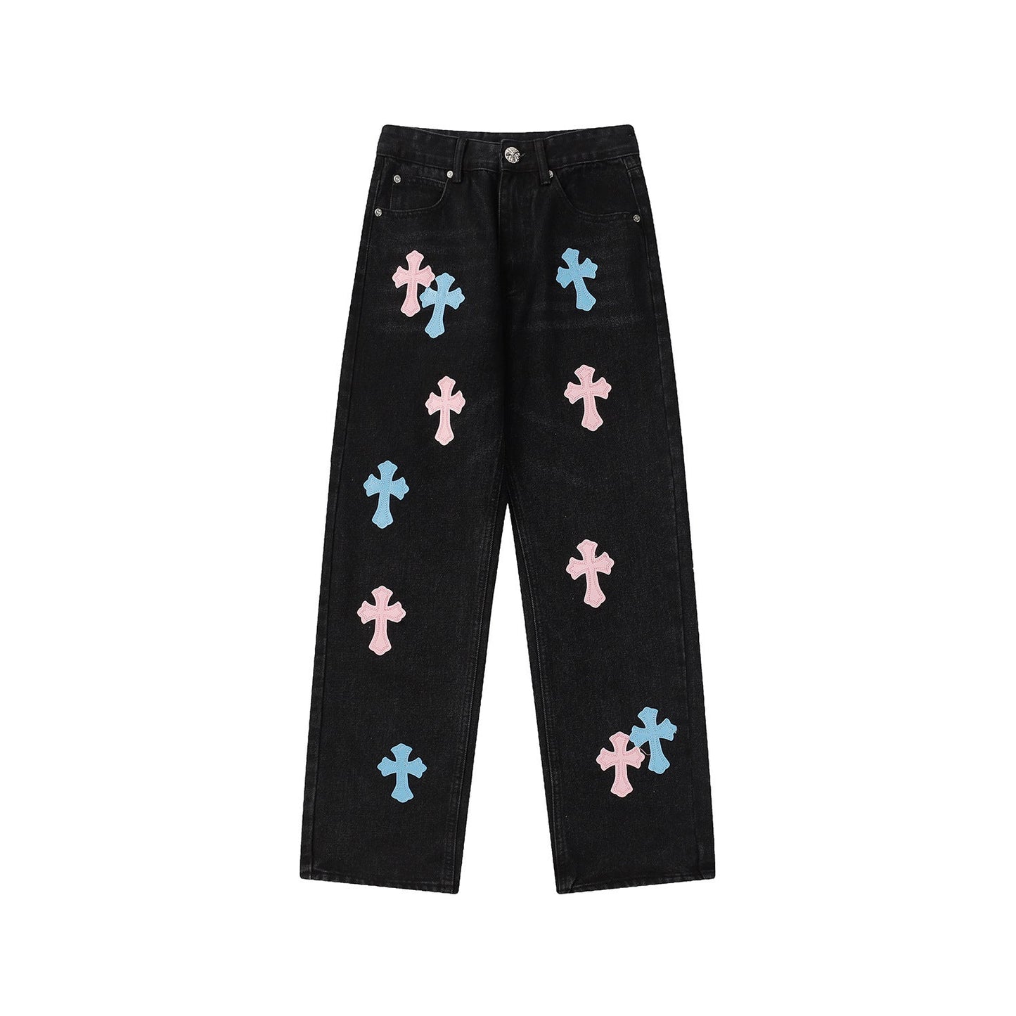CHH Chrome Hearts Jeans Chrome Unisex Casual Loose Jeans