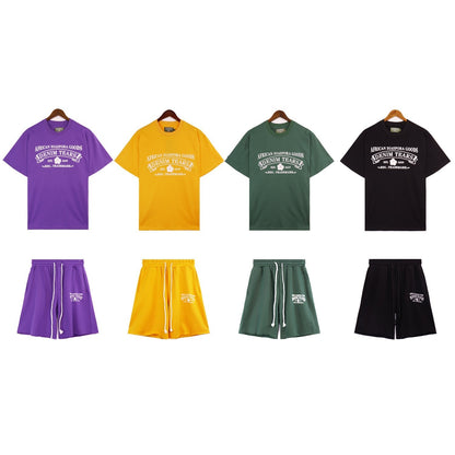 Denim Tears Outfit:T Shirt/Shorts (Separate Purchase Options) Short Sleeve T-shirt Men and Women Sports Shorts Suit