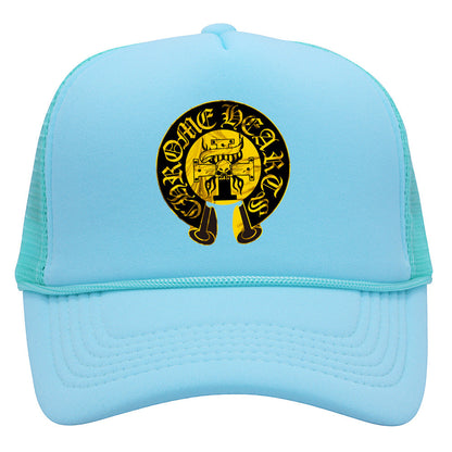 Chrome Heart Hat printed alphabet men's and women's fashion shade color matching mesh cap summer baseball cap