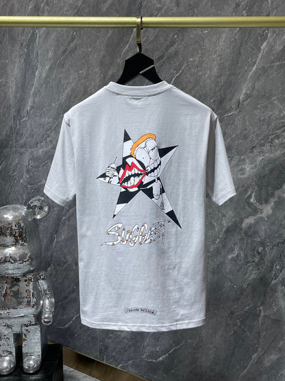 CHH Chrome Hearts T Shirts Graffiti Lip Short Sleeve T-shirt