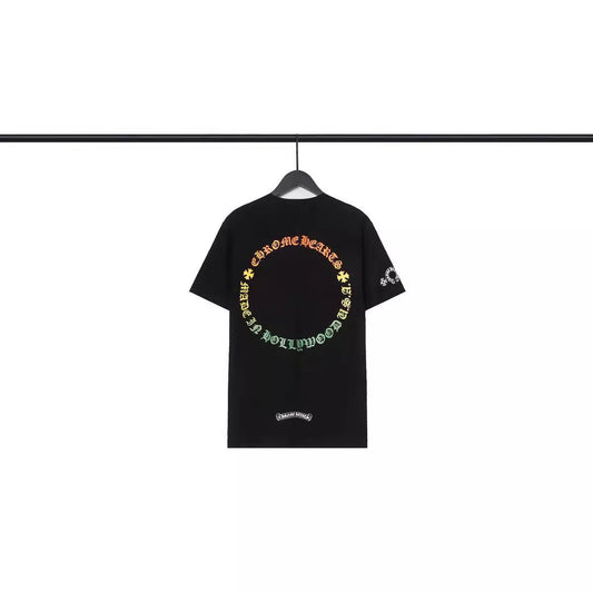 CHH Chrome Heart T Shirts Sanskrit Color Printing Loose Casual Versatile Crew Neck Short Sleeve T-Shirt
