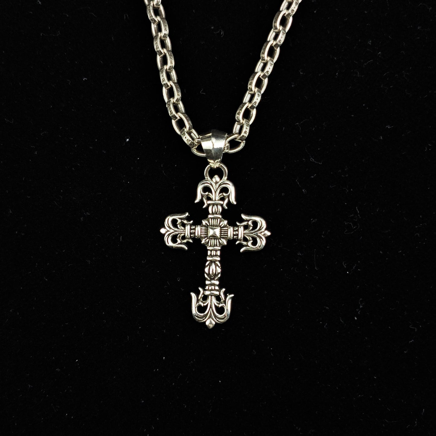 Chrome Hearts Necklace Men's and Women's Sterling Silver Vintage Large Pendant