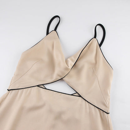 Corset Dress V-neck Brace Dress Hollow Split Dress Sexy