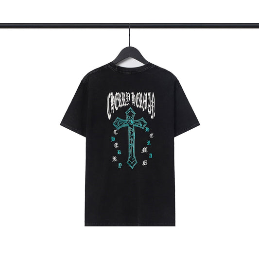 CHH Chrome Heart T Shirts Crowe Ghost Horseshoe Cross Sanskrit Short Sleeve
