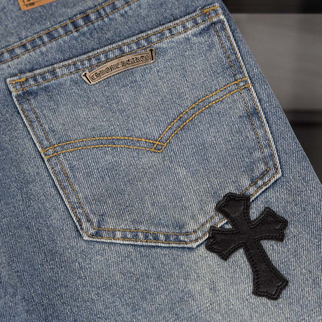 CHH Chrome Hearts Jeans Unisex Casual Loose Jeans