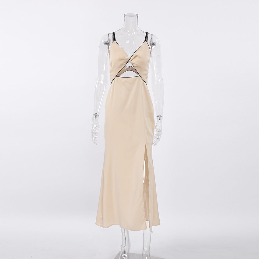 Corset Dress V-neck Brace Dress Hollow Split Dress Sexy