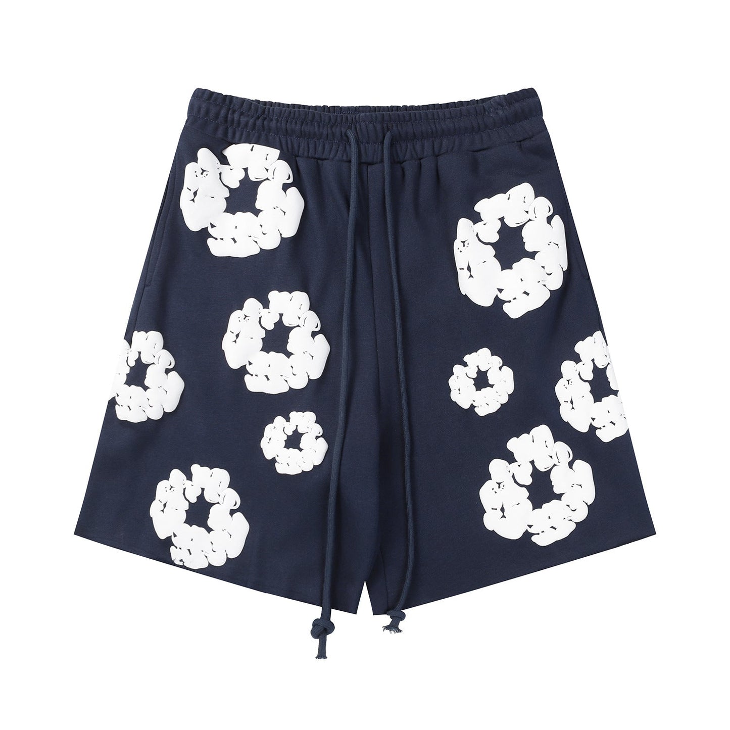 Denim Tears Outfit:T Shirt/Shorts (Separate Purchase Options) Puff Print Short Sleeve T-shirt Loose Couple Shorts Suit