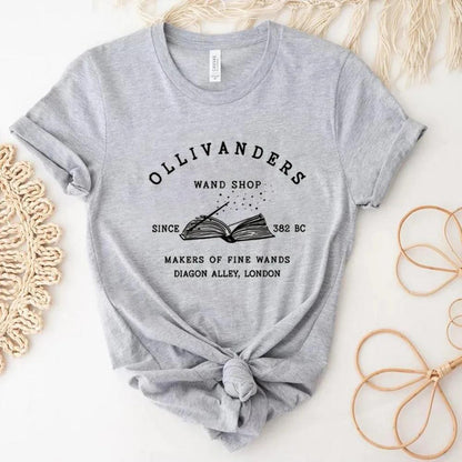 Cotton T Shirt Unisex Tops Ollivanders Wand Shop T-Shirt