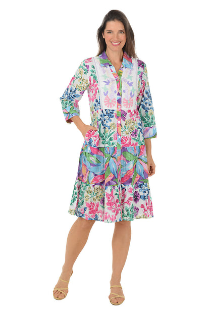 Willow Cotton Embroidered Button-Front Dress
