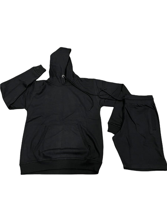 Black Hoodie Short Set