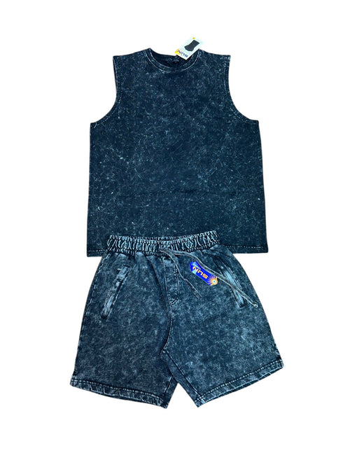 Heavy sleeveless Tees + Short Set