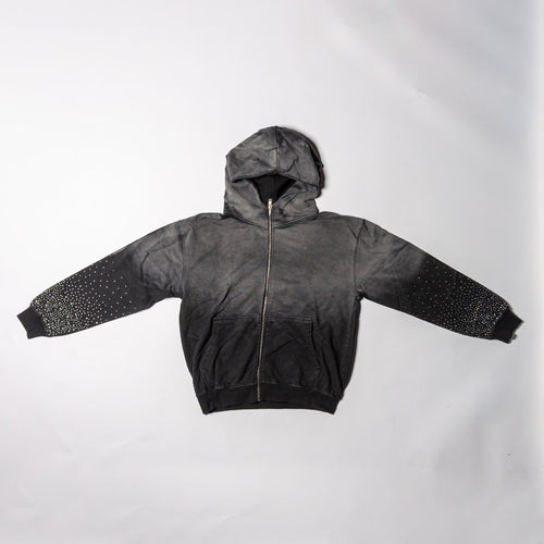 Rhinestone Sun Dry Zip hoody L