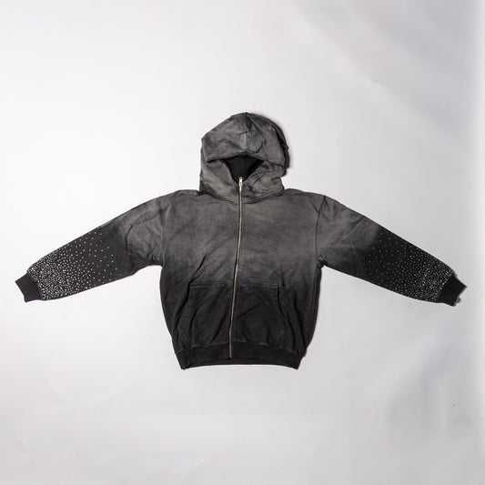 Rhinestone Sun Dry Zip hoody L