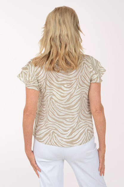 Tiger Palm Tree Button Blouse