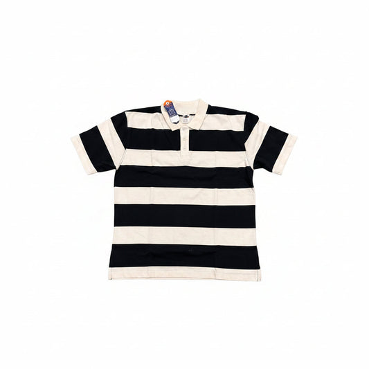 Stripe Polo Short Sleeve Black