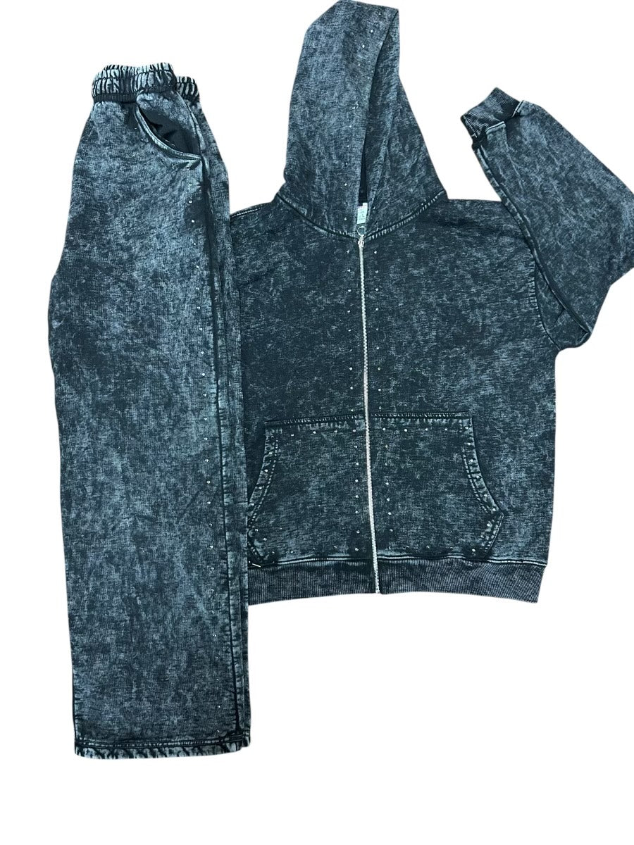 Studded Sweatsuit Straight Leg