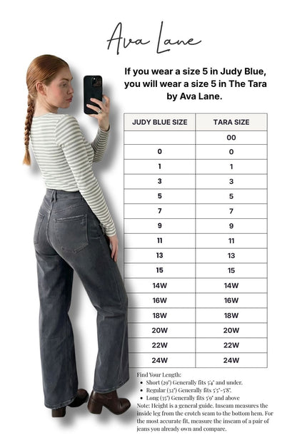 The Tara High-Rise Charcoal Wide Leg Tummy Control Jeans - Three Inseams