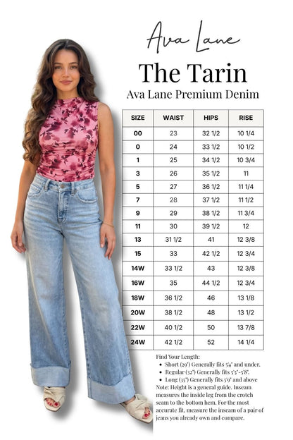 The Tarin High-Rise Tummy Control Cuffed Wide Leg Jeans - Three Inseams