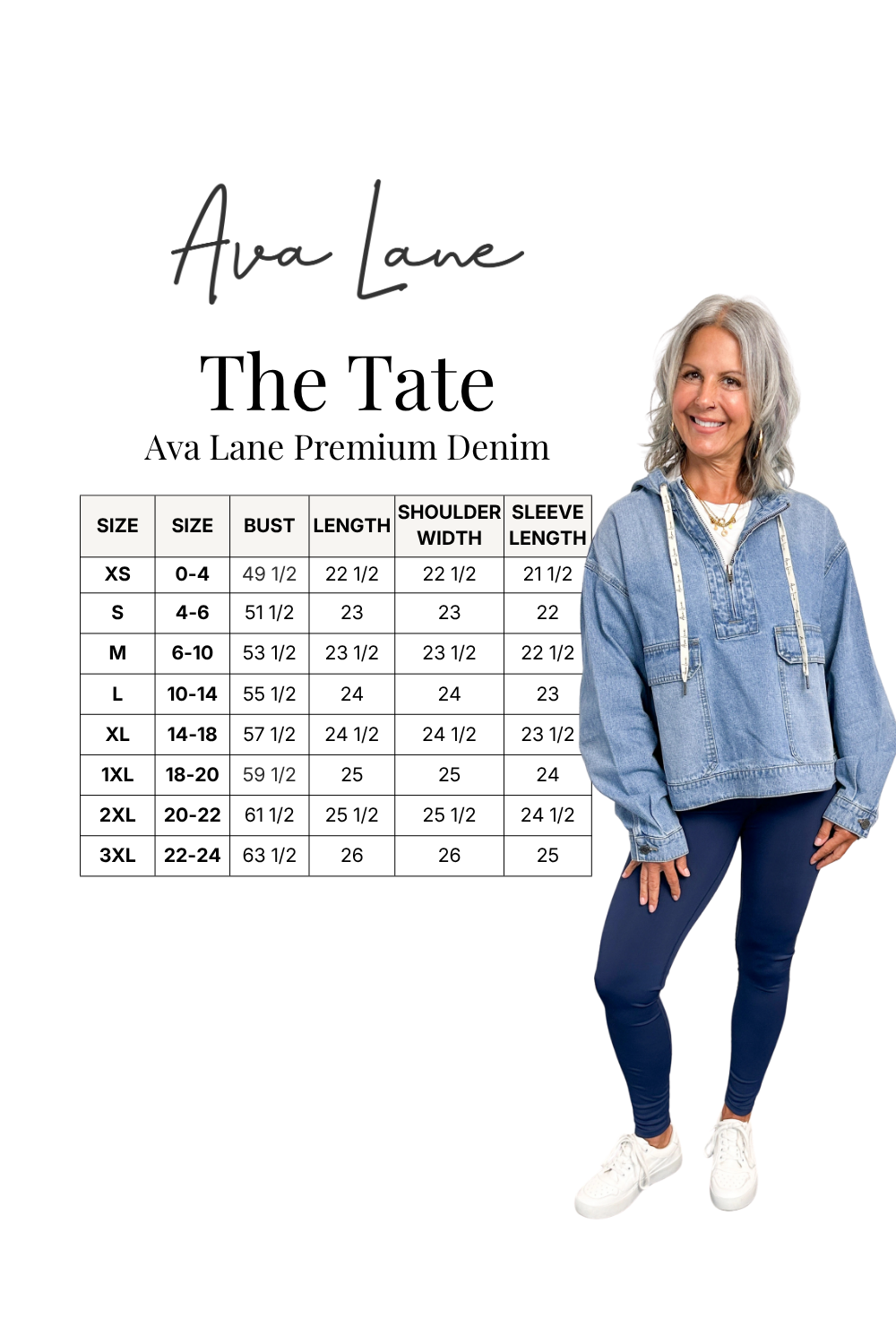 The Tate Long Sleeve Hooded Denim Jacket - Light Blue