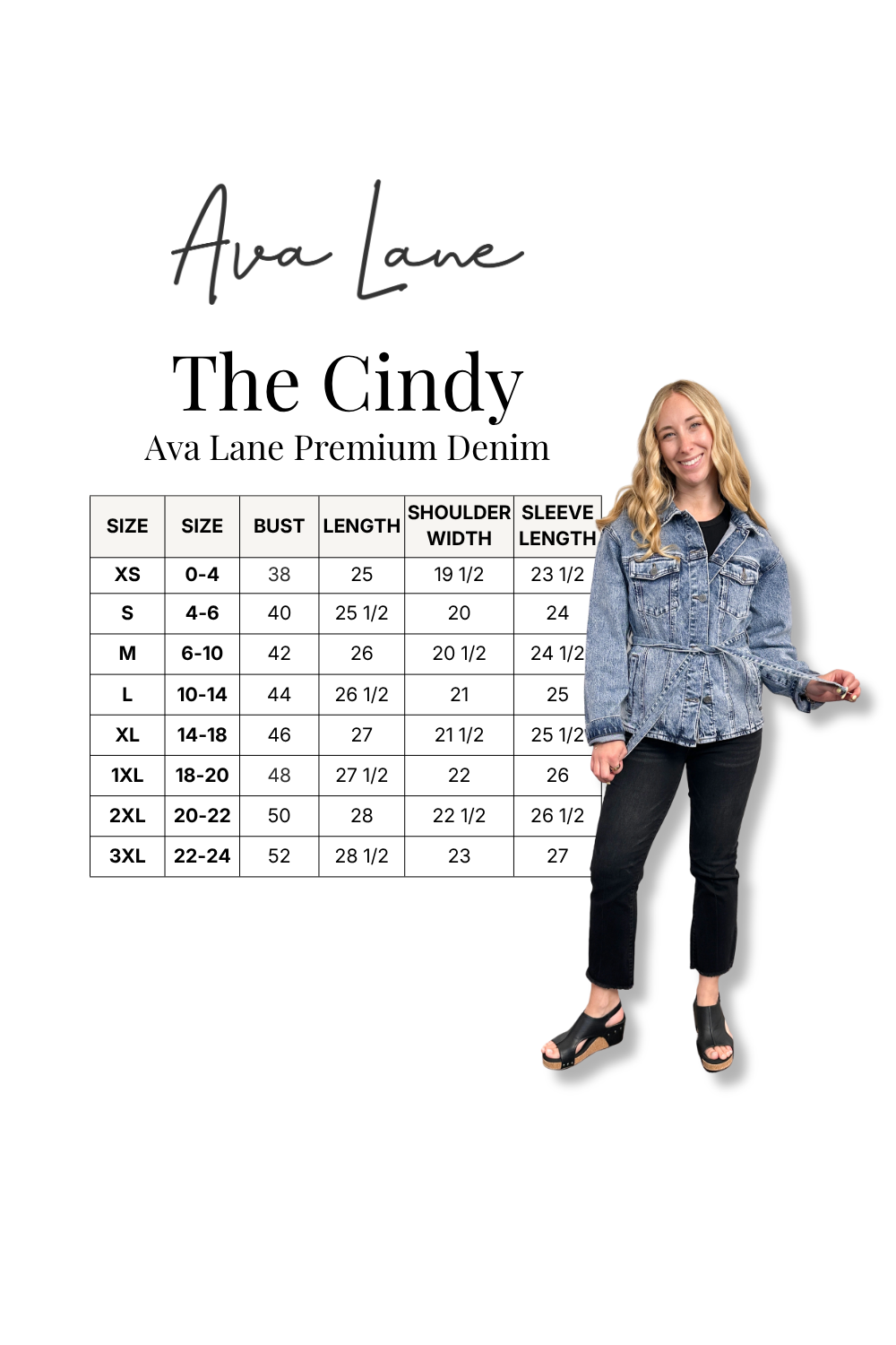 The Cindy Medium Wash Belted Denim Jacket