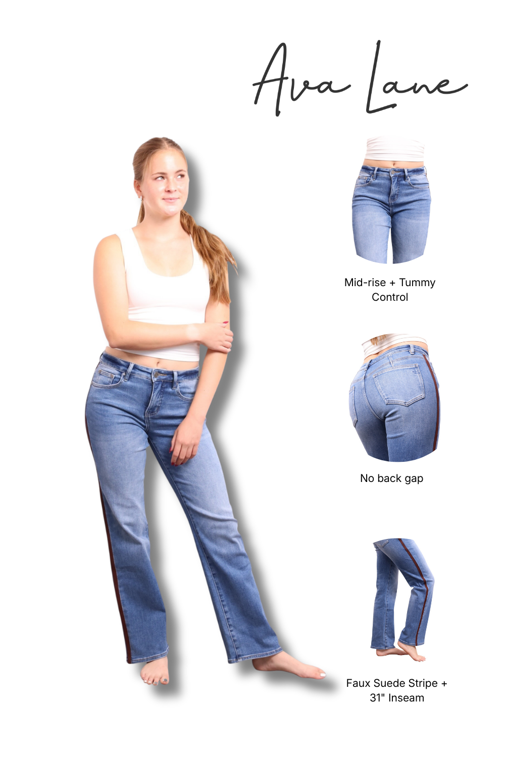 The Hattie Mid-Rise Tummy Control Relaxed Straight Leg Jeans