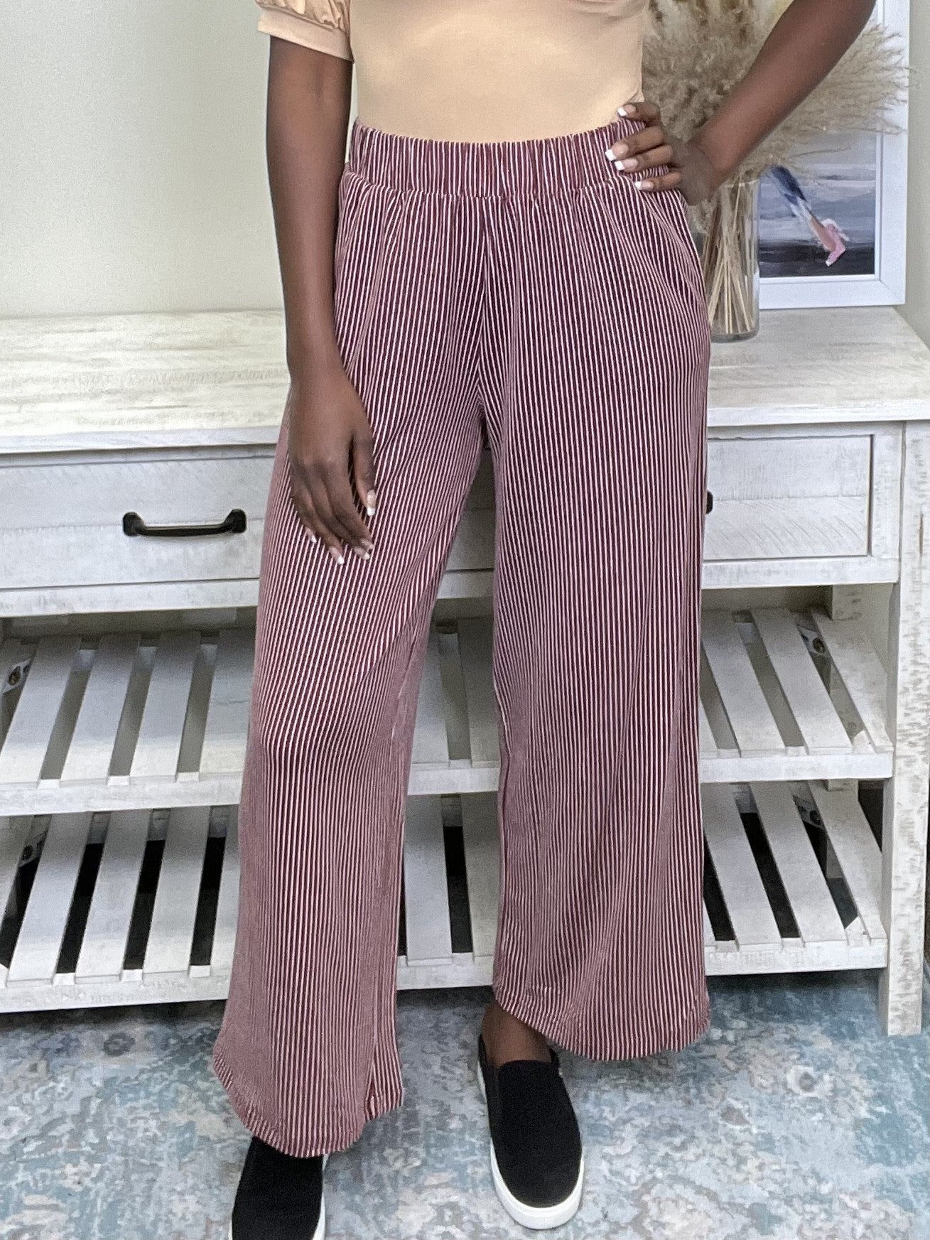 Give Me Space Women's Textured Wide Leg Pants