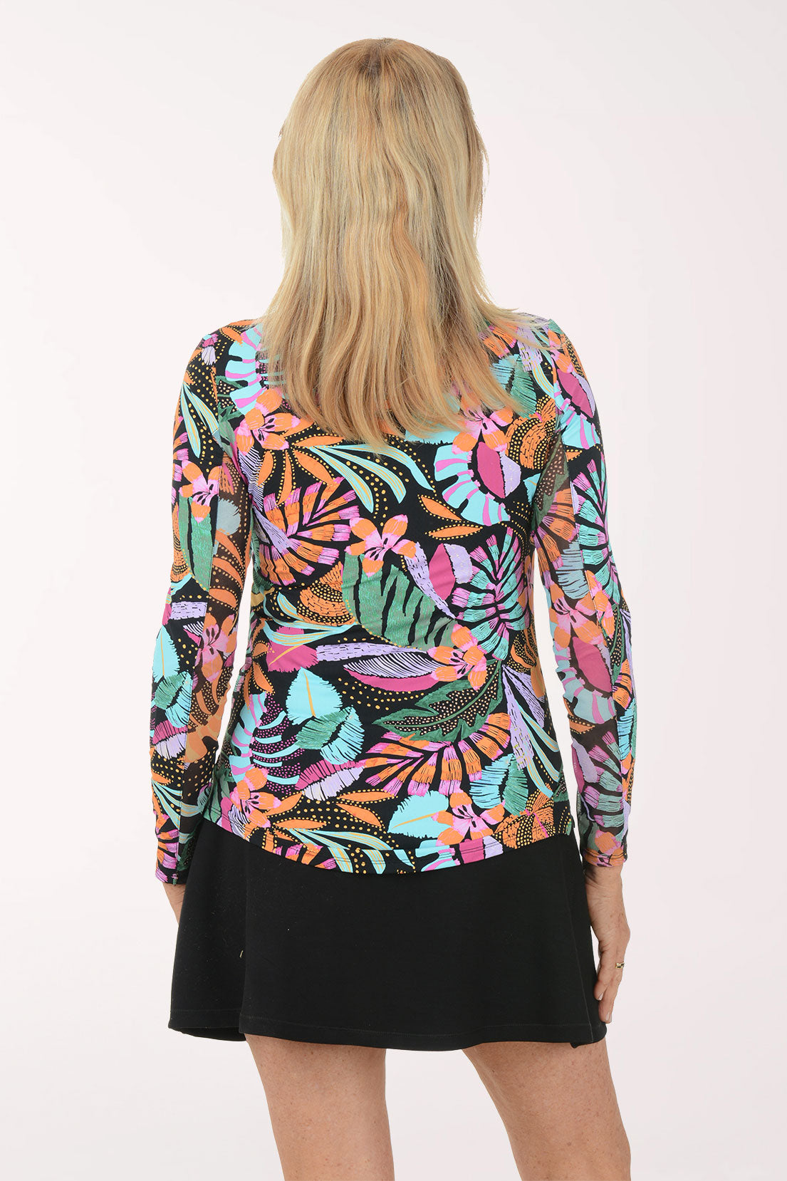 Tropical Floral UPF50+ Quarter Zip Top