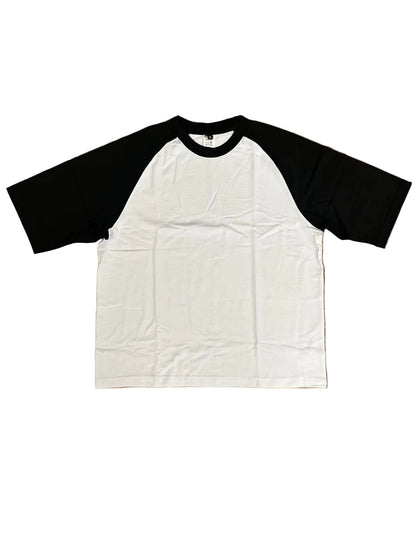 Two-tone Drop Shoulder Heavy Tees Black/White