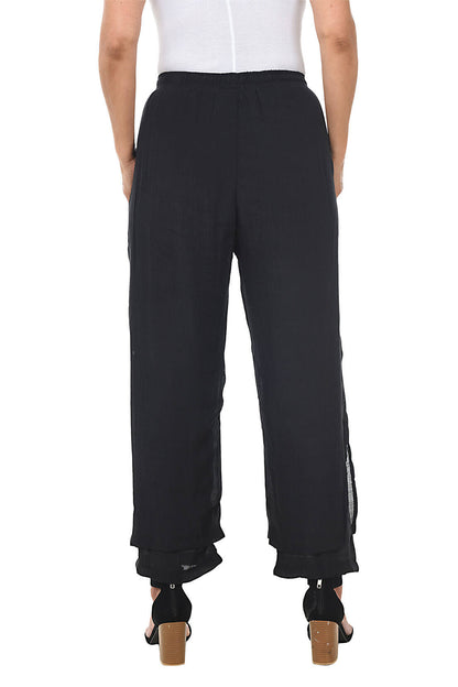 Triple Button Flowy Layered Pant