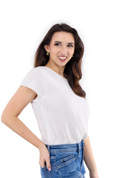 Women's Textured Short Sleeve Sweater