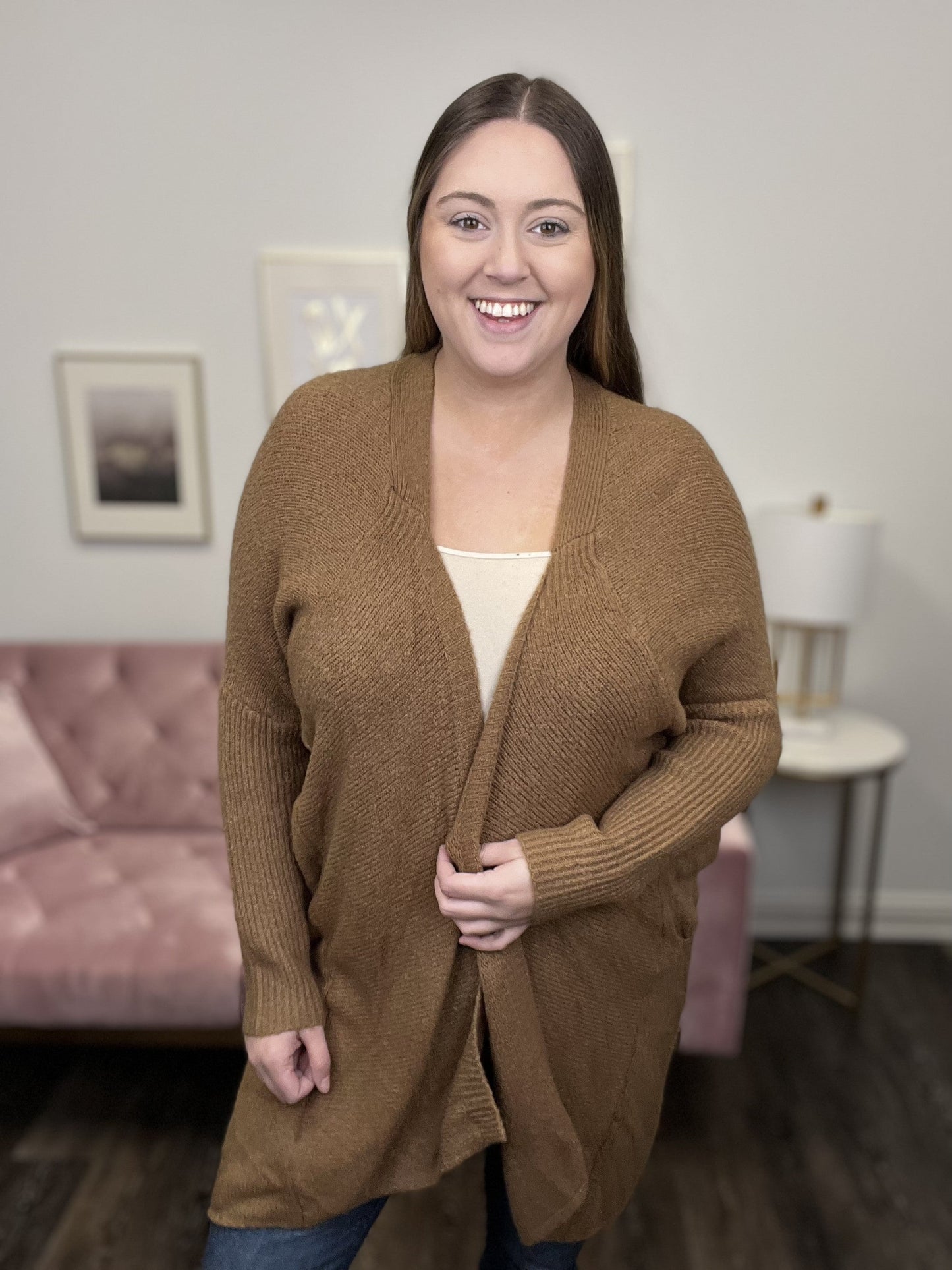 Give Me All Your Lovin Women's Open Front Drop Shoulder Cardigan
