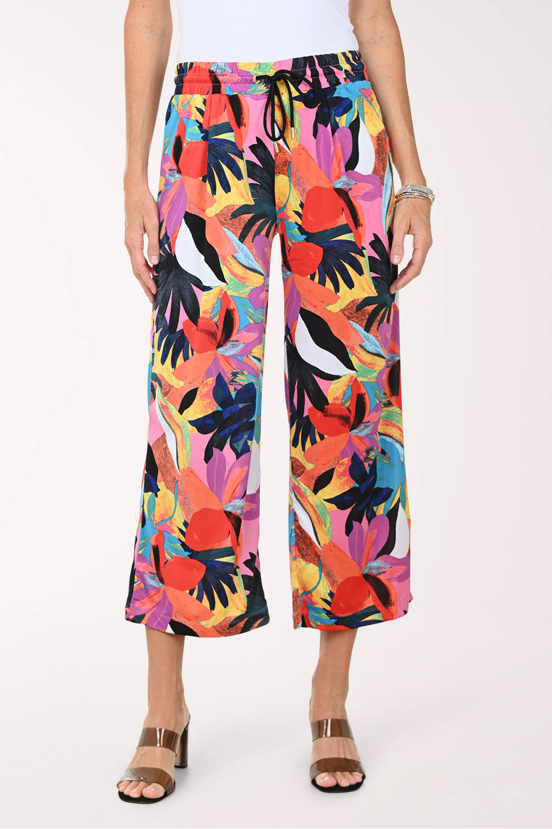 Vivid Petals Drawstring Palazzo Pant