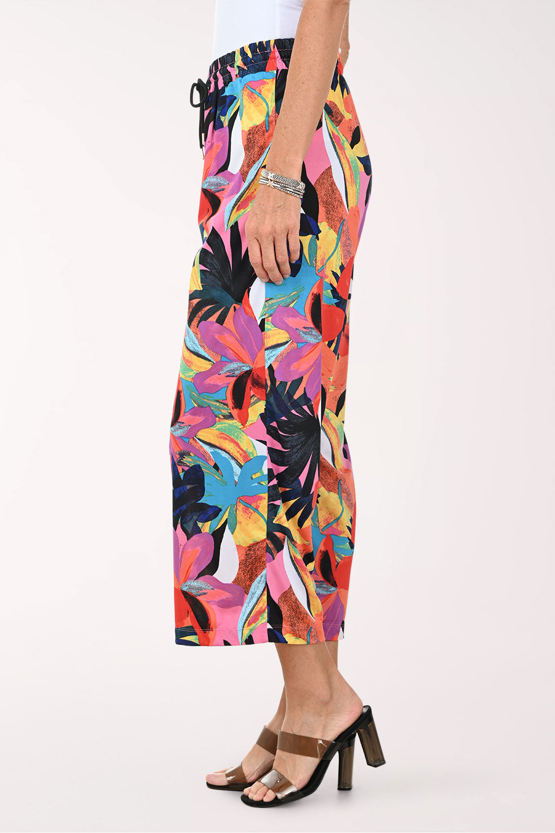 Vivid Petals Drawstring Palazzo Pant