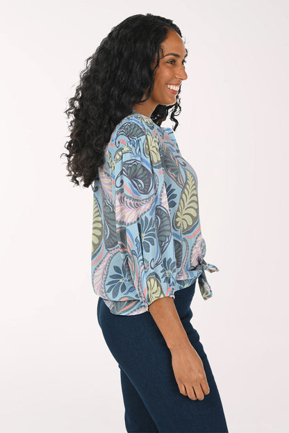 Violet Paisleys Smocked Shoulder Shirt