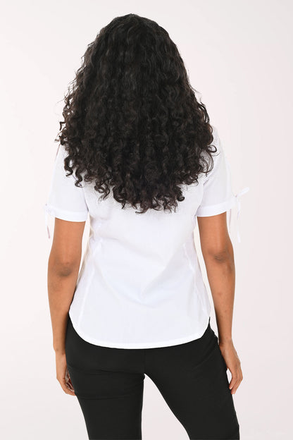 Tied Cuff Short Sleeve Shirt