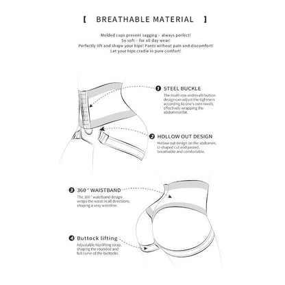 Butt lifter tummy control button shaping pants