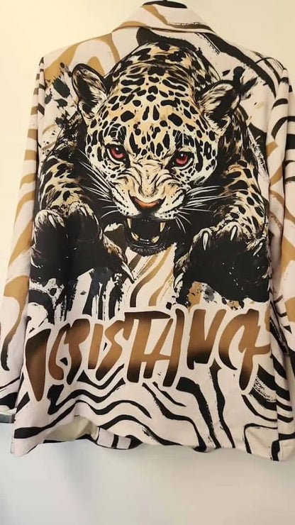 One Size Fierce Panther Print Blazer