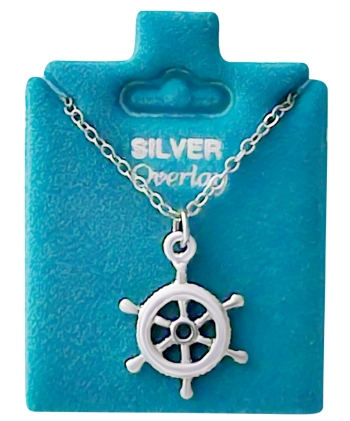 Made In USA Ship Wheel Necklace Available in Gold or Silver