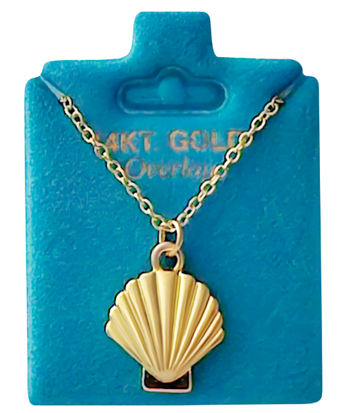 Made In USA Scallop Shell Necklace Gold or Silver
