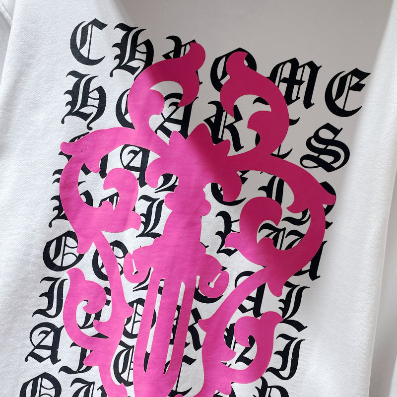 Chh Chrome Hearts Hoodie Cross Sanskrit Pink Sword Autumn/Winter Cardigan Jacket Zip Sweater