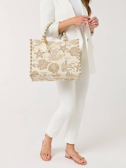 SEASHELL BAG CHARM/KEY RING,IVORY