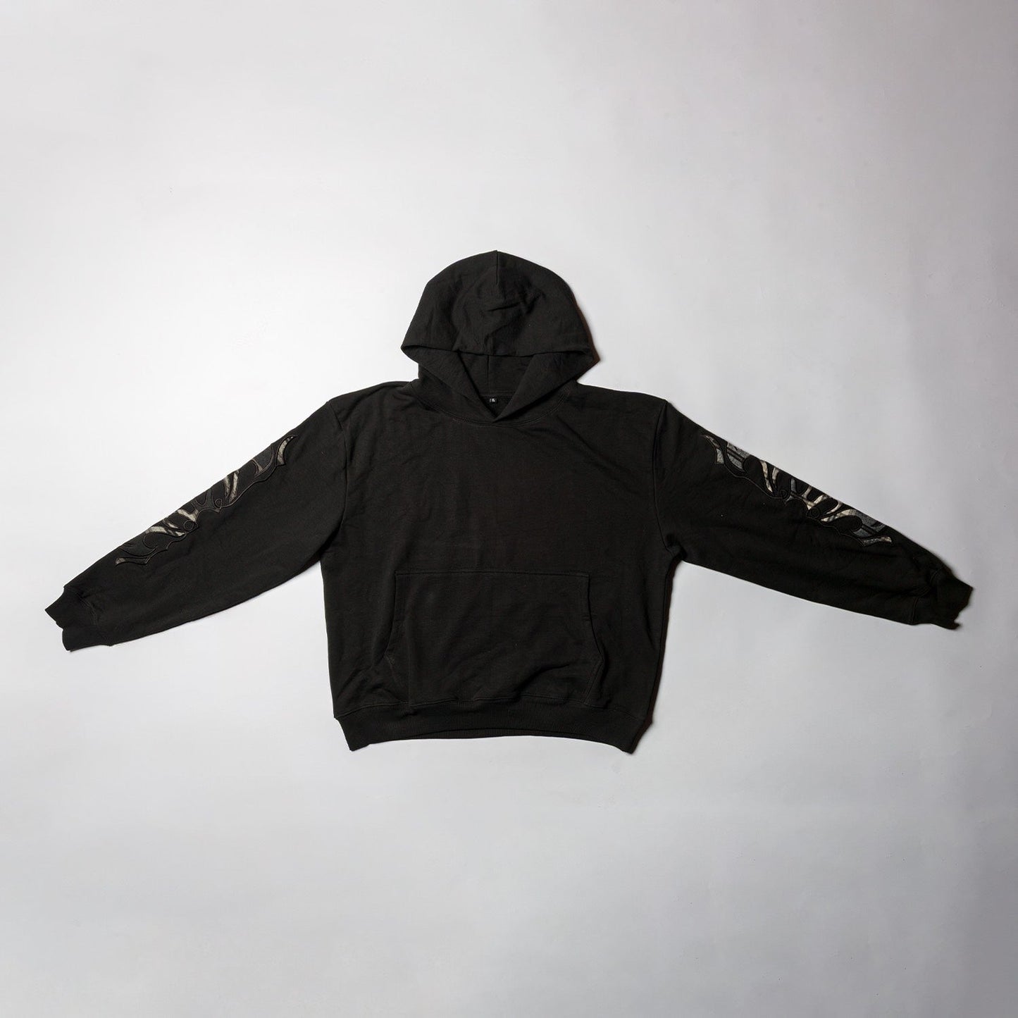 Black Hoodie with Embroidery sleeves size XL
